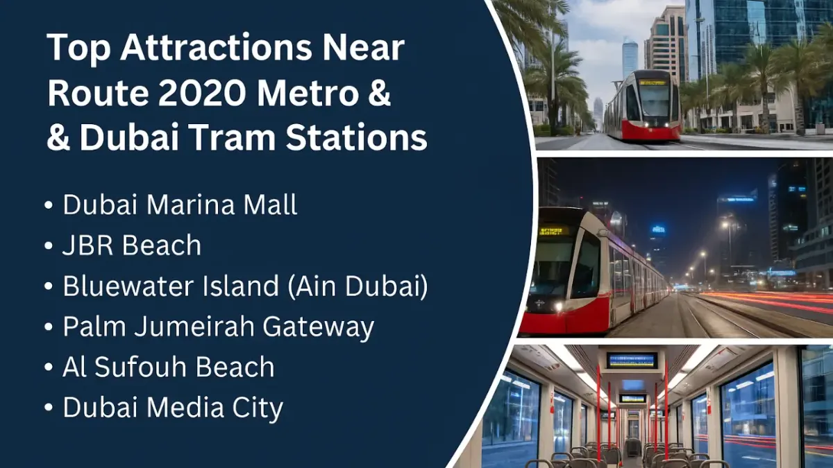 Top Attractions Near Route 2020 Metro and Dubai Tram Stations